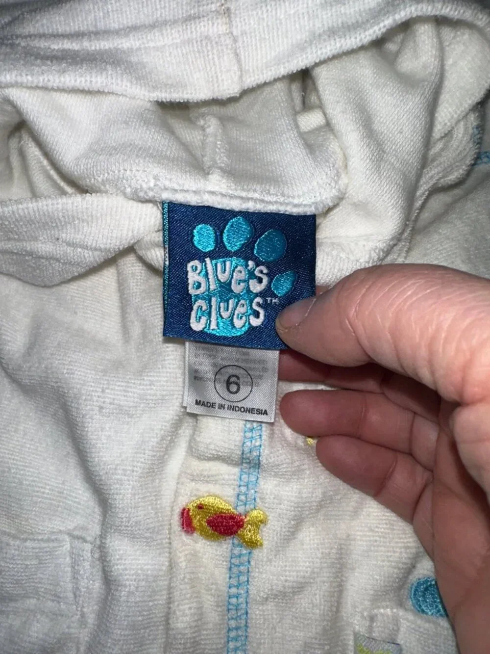 Vintage 2000 Blue's Blues Clues Swimsuit Coverup terry cloth appliqued sz 6 RARE